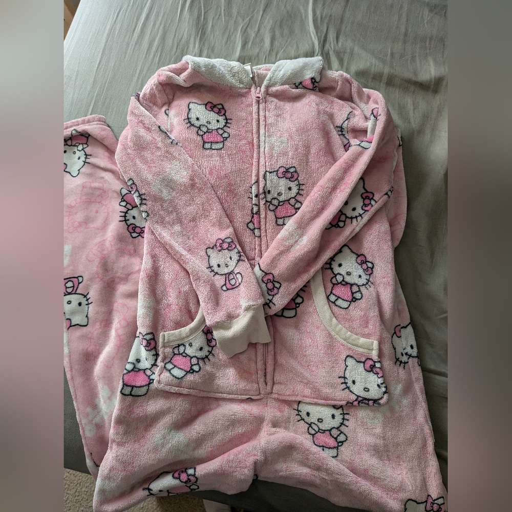 Hello Kitty Pink One Piece Fleece Pajama